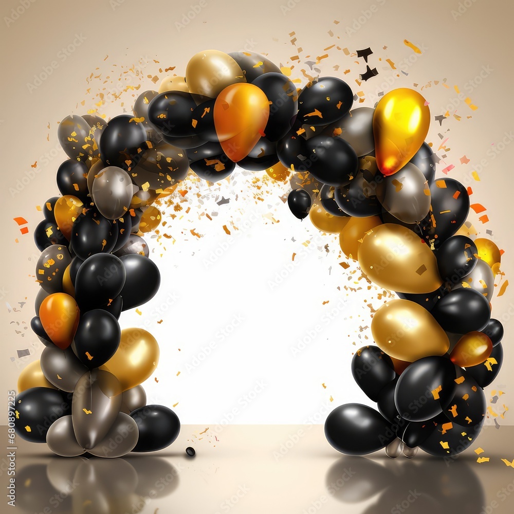 decorative dark and golden balloons frame for party invitation decorative dark and golden balloons frame for party invitation
