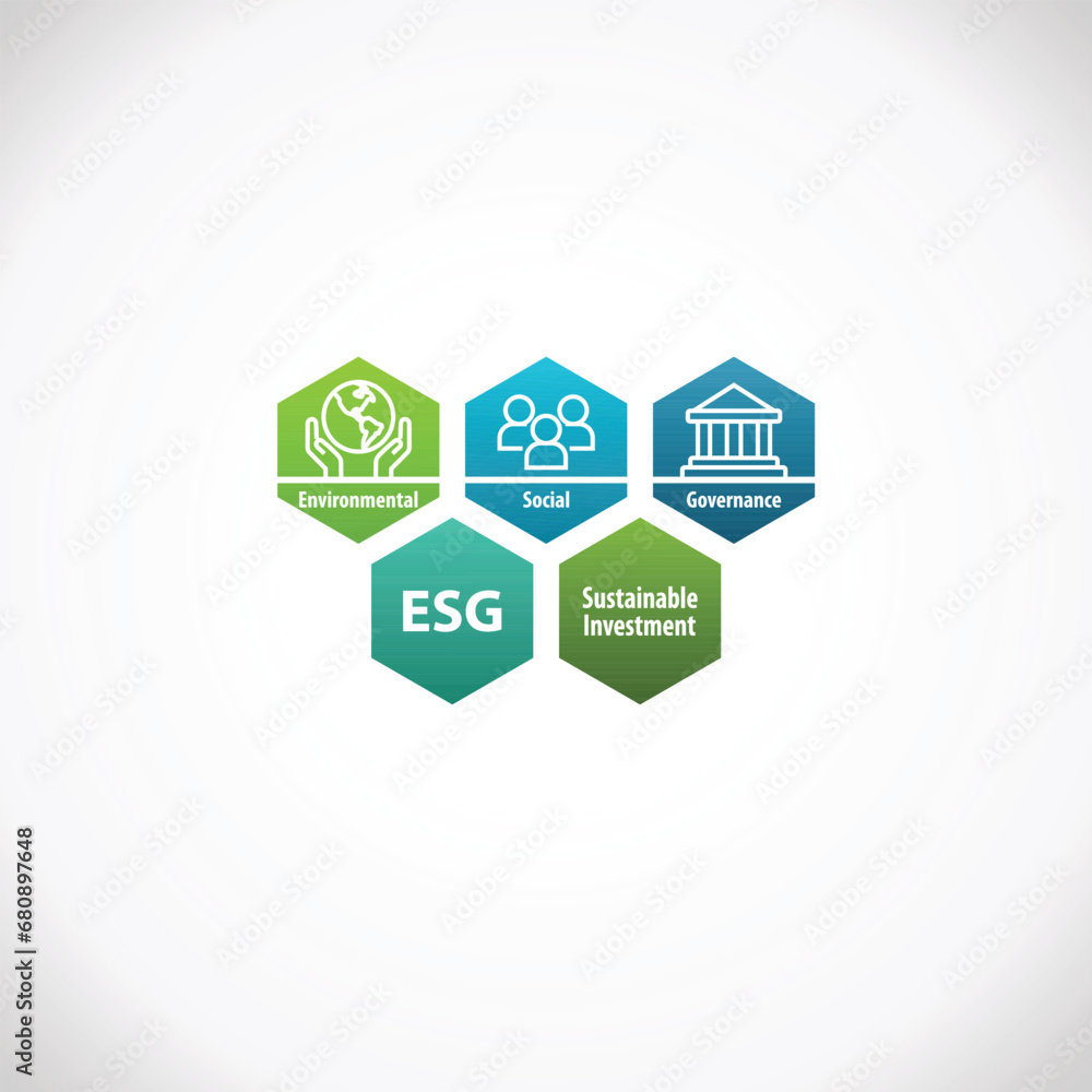 ESG Environmental Social Governance Sustainable Investment Design Infographic ESG Environmental Social Governance Sustainable Investment Design Infographic