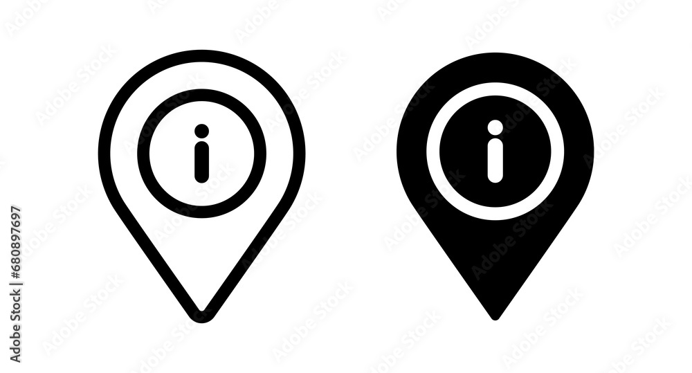 Pin with information icon vector set. Instructions, info center, manual, guide symbol Pin with information icon vector set. Instructions, info center, manual, guide symbol