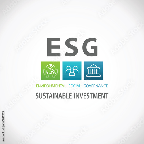 ESG  Environmental Social Governance Sustainable Investment Design Infographic
