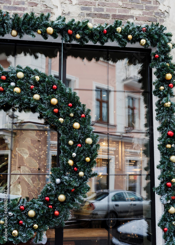  Christmas trees with balls and garlands