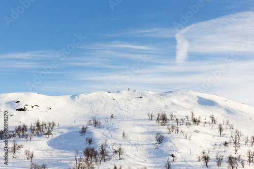 Snow on mountain in Rauland, Norway