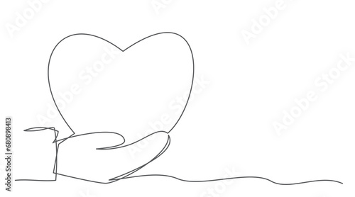 Empathy One line drawing isolated on white background