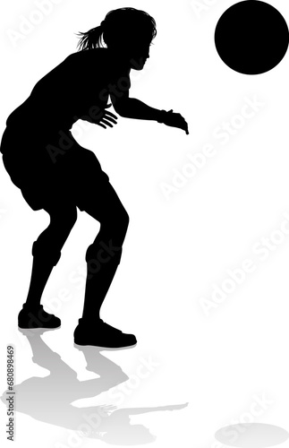 A female soccer football pl...