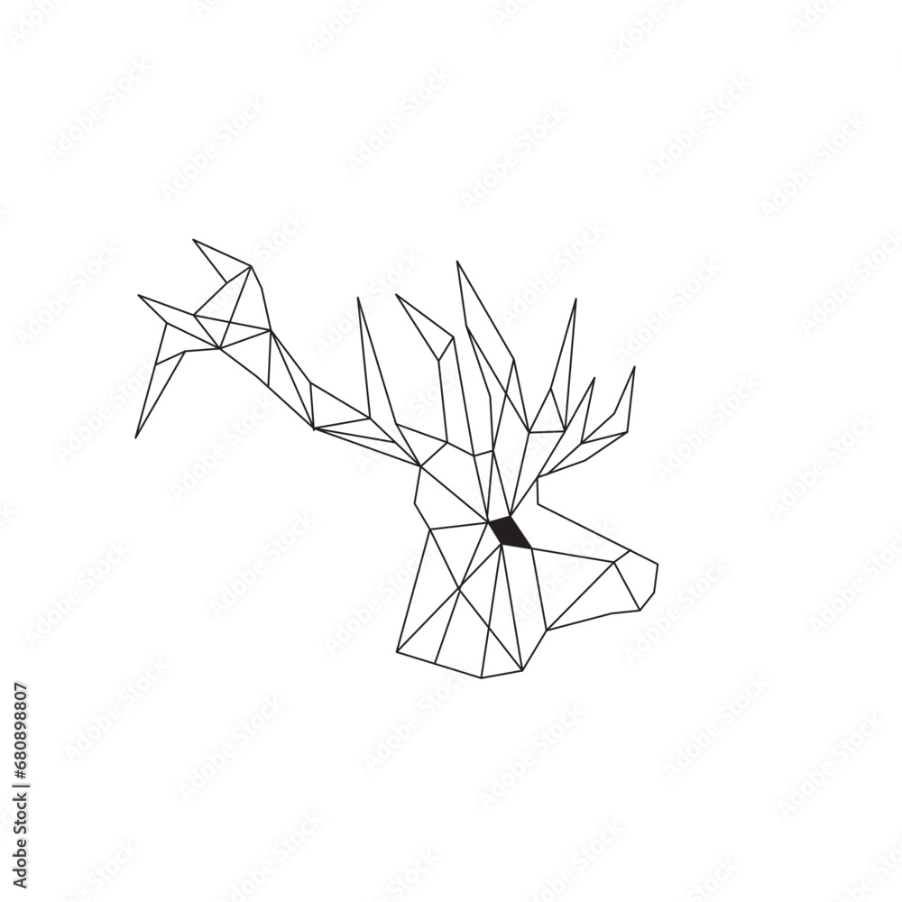 Vector. Abstract polygonal the head of a deer.