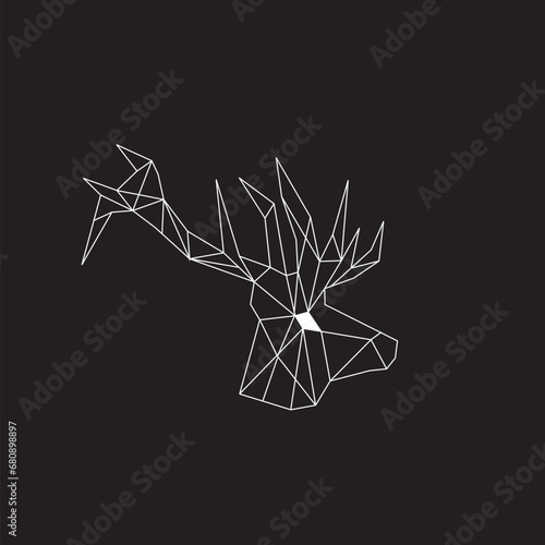 Vector. Abstract polygonal the head of a deer. © pvl0707