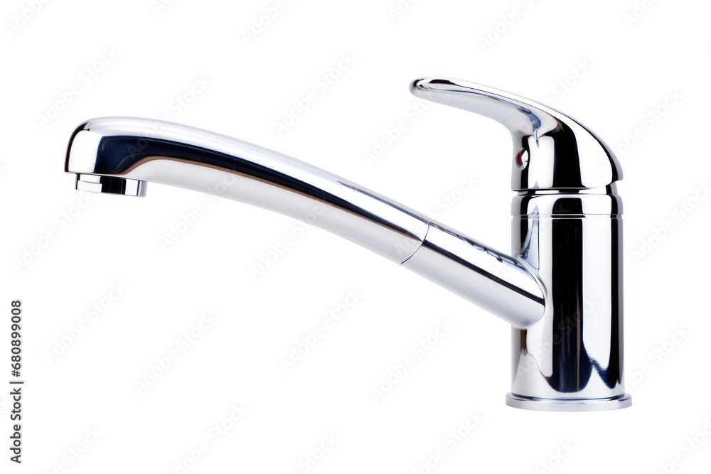 A closeup of a stylish kitchen faucet, showcasing its sleek design. A closeup of a stylish kitchen faucet, showcasing its sleek design.