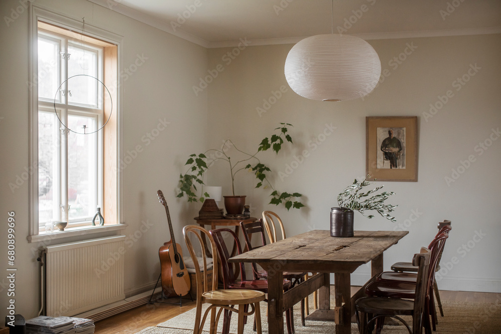 Dining table and chairs in house Dining table and chairs in house