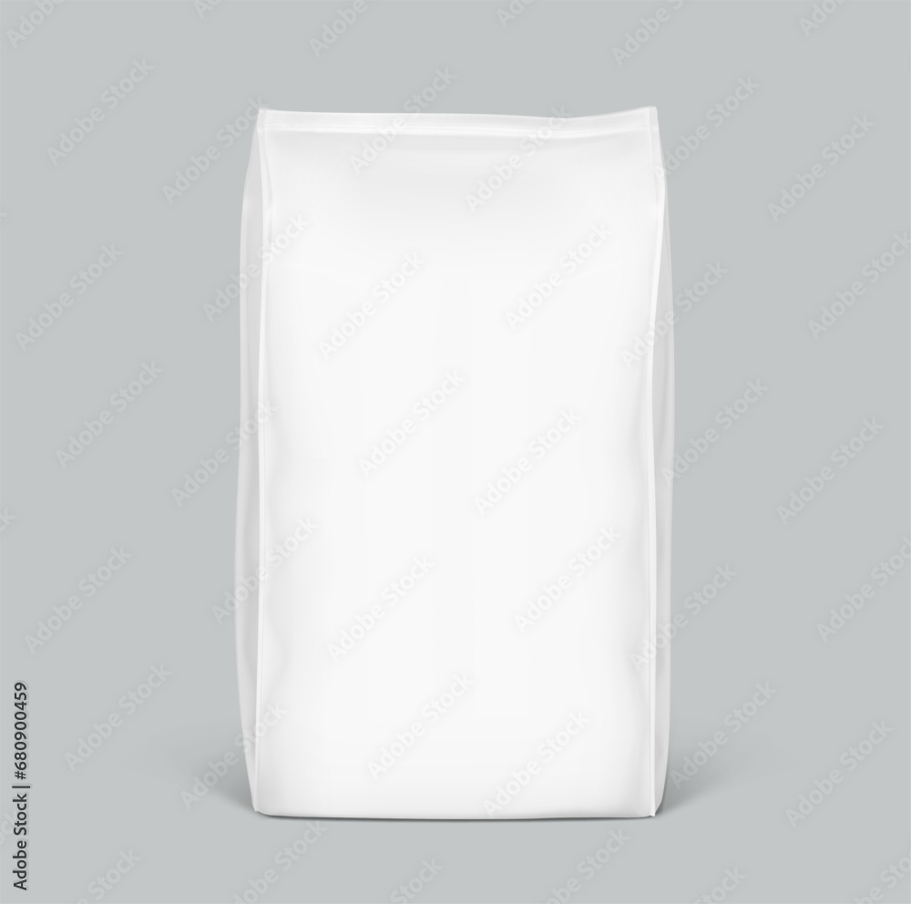 Vertical bag package mockups. Front view. Vector illustration isolated on grey background. Easy to use for presentation your product, idea, promo, design. EPS10. Vertical bag package mockups. Front view. Vector illustration isolated on grey background. Easy to use for presentation your product, idea, promo, design. EPS10.