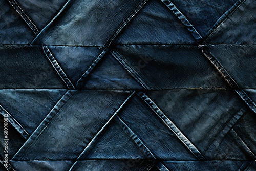 dark blue denim texture background jeans seamless pattern with seams textile photo