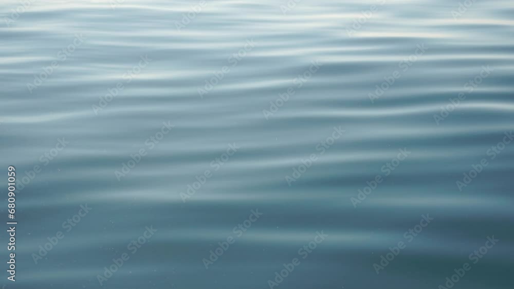Sea water surface. Low angle view from kayak, camera flies over clear sea water. Nobody. Holiday recreation concept. Abstract nautical summer ocean nature. Slow motion. Close up. Vertical video