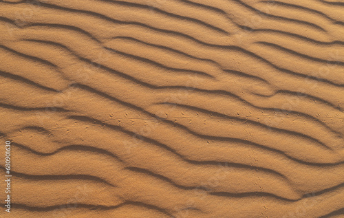 close-up of footprints in the sand of the Moroccan desert