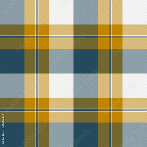  Check Plaid Seamless Pattern, Diagonal Gingham Buffalo Vector Pixel in Navy Blue, Gold and White Simple Tartan Background Graphic with Herringbone Line Grid