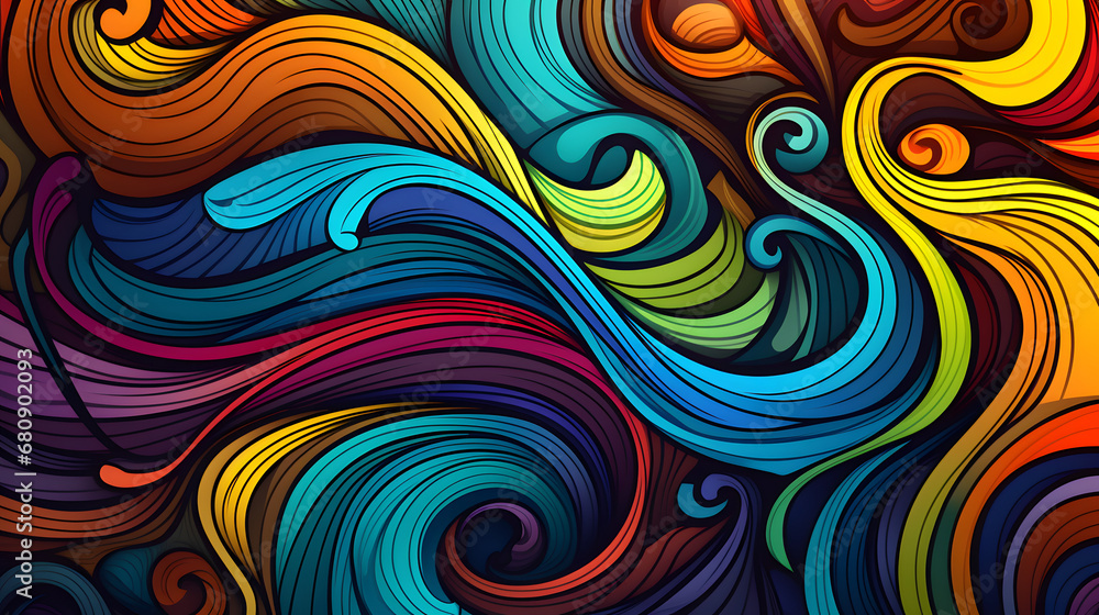 colorful pattern with curls