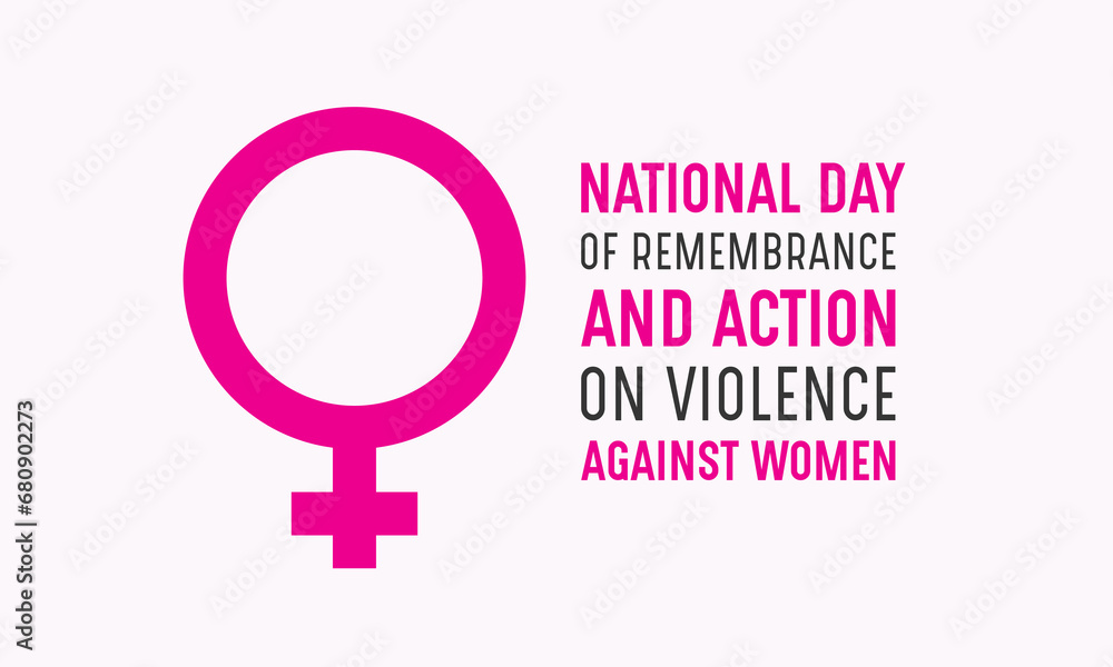 National Day Of Remembrance And Action On Violence Against Women. December 6. Holiday Concept For Banner, Poster, Card And Background Design. Vector Illustration.
