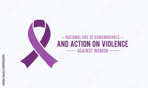 National Day Of Remembrance And Action On Violence Against Women. December 6. Holiday Concept For Banner, Poster, Card And Background Design. Vector Illustration.