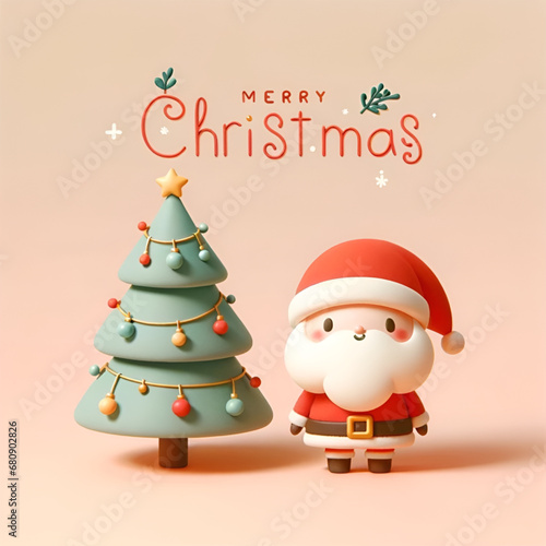 christmas card with santa claus