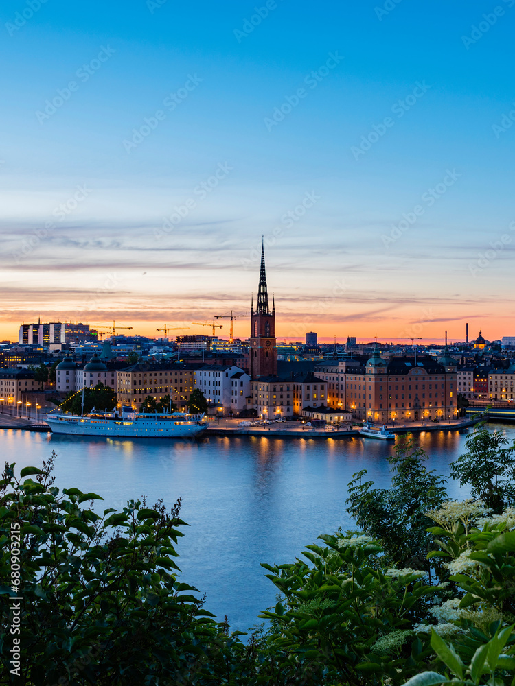 Sunset over city of Stockholm,Sweden Sunset over city of Stockholm,Sweden
