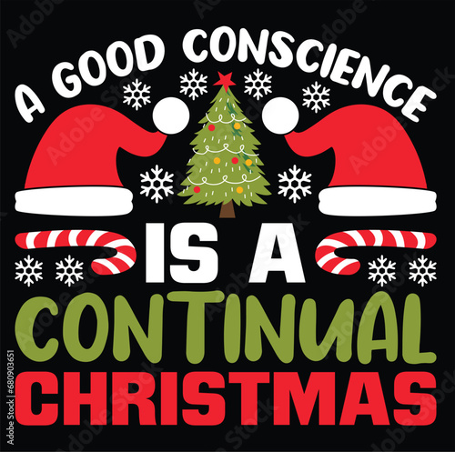 a good conscience is a continual christmas  christmas svg design and bundle