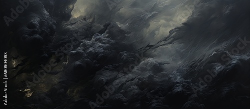 A Serene Canvas: An Artistic Depiction of a Sky Filled With Billowing Clouds