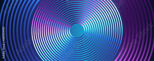 Abstract circle line pattern spin colorful spectrum light lines weaving round shape isolated on black background. Vector illustration in concept of technology  science  music  modern digital design.