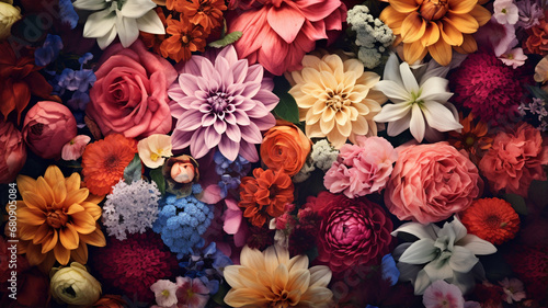 colorful background of flowers. floral pattern.