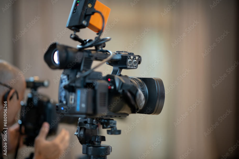 Video camera with blur background Video camera with blur background