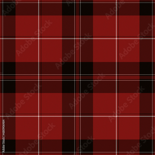 Check Plaid Seamless Pattern, Diagonal Gingham In Black and Red (Maroon), Lumberjack Tartan Vector Pixel Textured