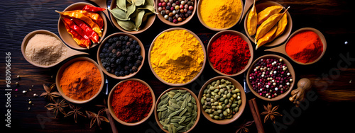an array of exotic spices, presented in a way that emphasizes color and aroma