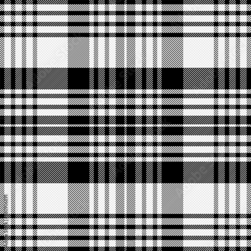 Check Plaid Seamless Pattern, Diagonal Gingham Lumberjack Vector Pixel in Black and White Multi Mellow, Simple Tartan Background Graphic with Herringbone Line Grid.