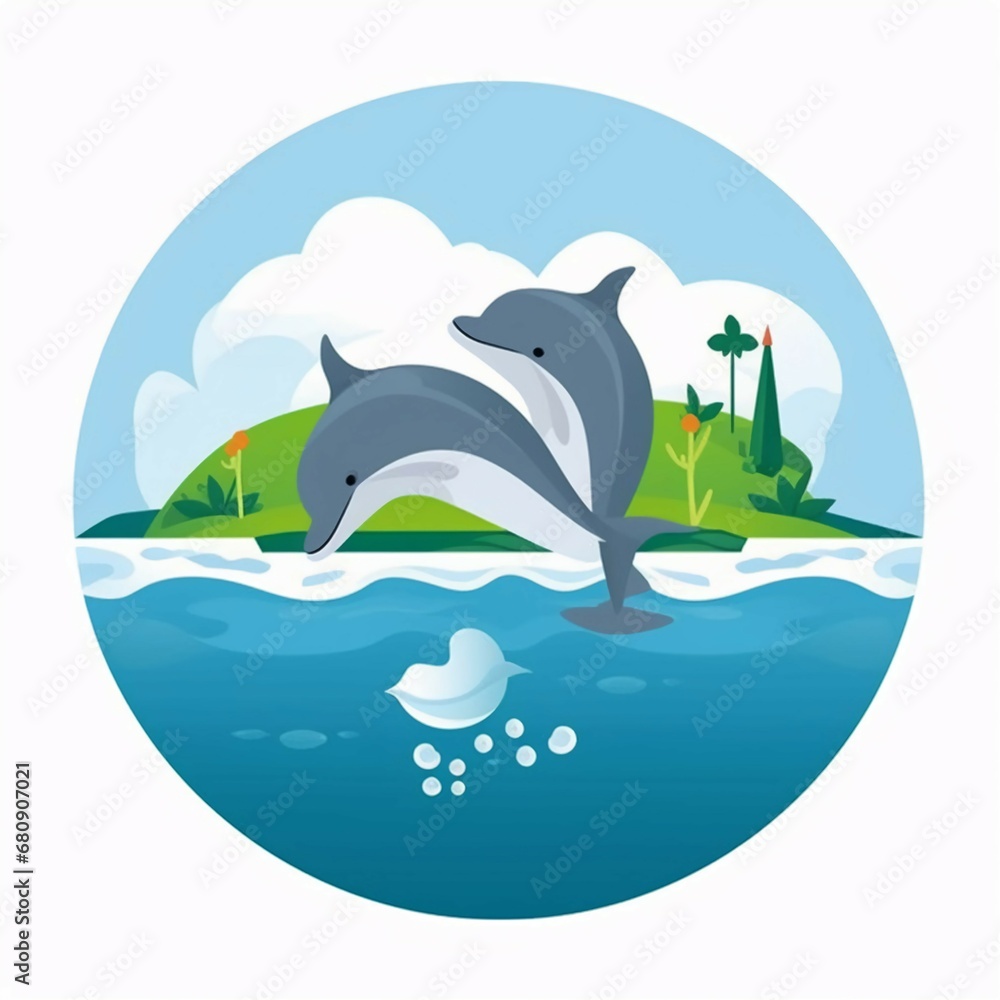Fototapeta premium a baby dolphins inspiring a love for marine life