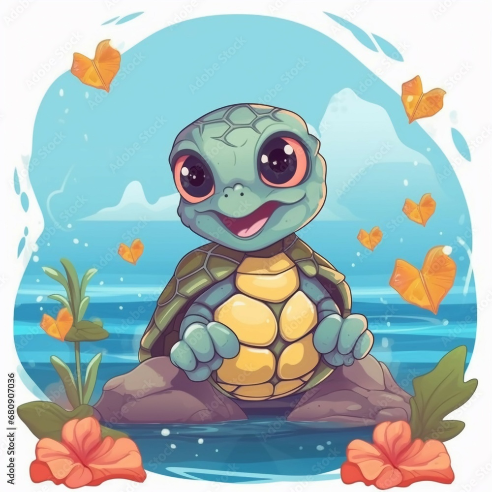 Obraz premium a baby turtle inspiring a love for marine life