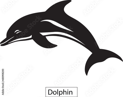 Dolphin silhouette isolated on white background 