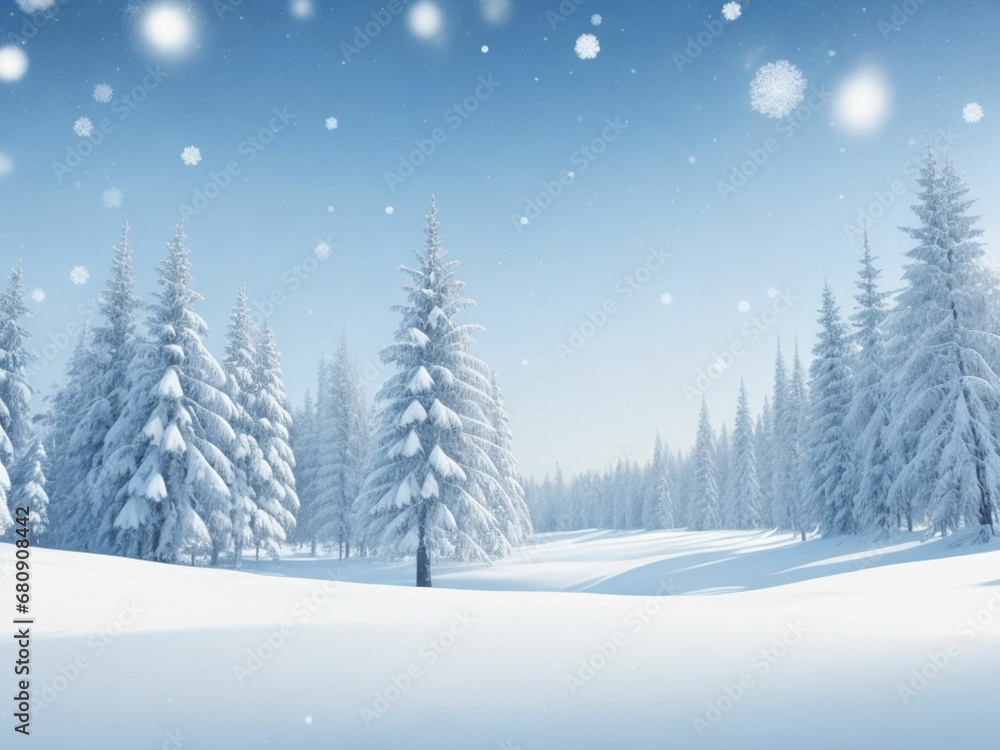 winter background in paper style