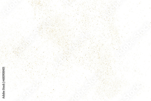 Gold Glitter Texture Isolated on White. Golden Explosion of Confetti. Celebratory Background. Design Element. Amber Particles Color. Vector Illustration.