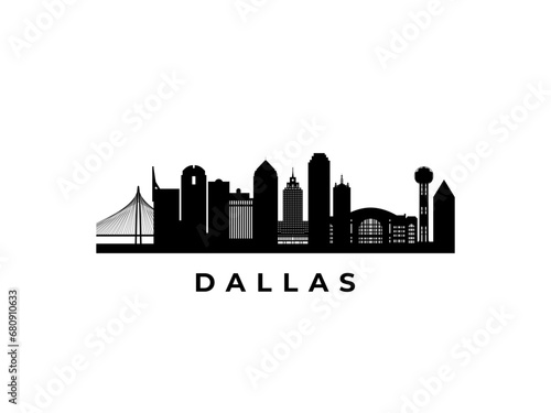 Vector Dallas skyline. Travel Dallas famous landmarks. Business and tourism concept for presentation, banner, web site.