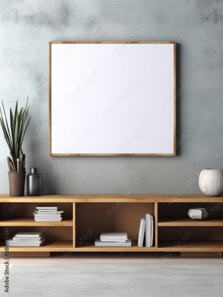 Modern Nordic style apartment with picture frame template Modern Nordic style apartment with picture frame template