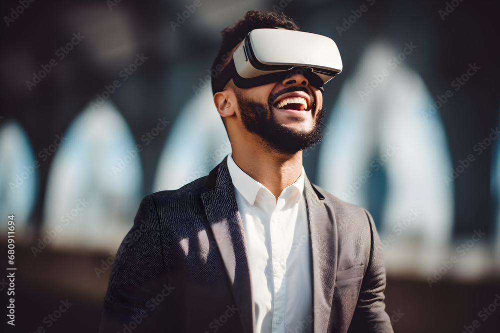 Happy Bearded Man Smiling in Fashionable Portrait Happy Bearded Man Smiling in Fashionable Portrait