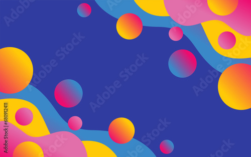 gradient liquid bubble banner abstract full color background vector