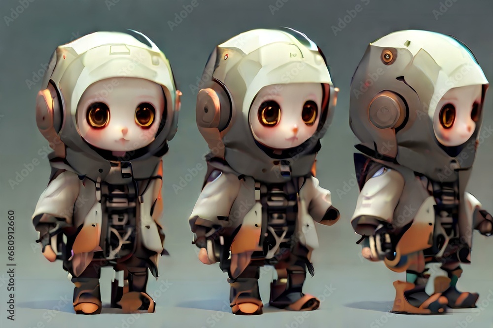 cute humanoid illustration art work. Generate AI cute humanoid illustration art work. Generate AI