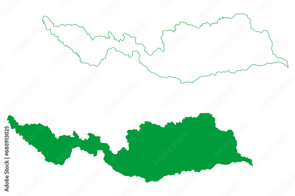 Obraz premium Amajari municipality (State of Roraima, Municipalities of Brazil, Federative Republic of Brazil) map vector illustration, scribble sketch Amajari map