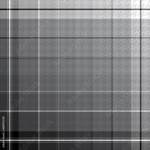 Check Plaid Seamless Pattern, Diagonal Gingham Simple Pixel Textured In Gray and Black with Hounds Tooth Tartan, Trendy Fashion Check Textile