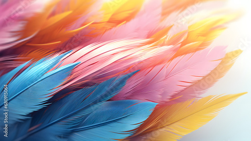 abstract background with colored feathers