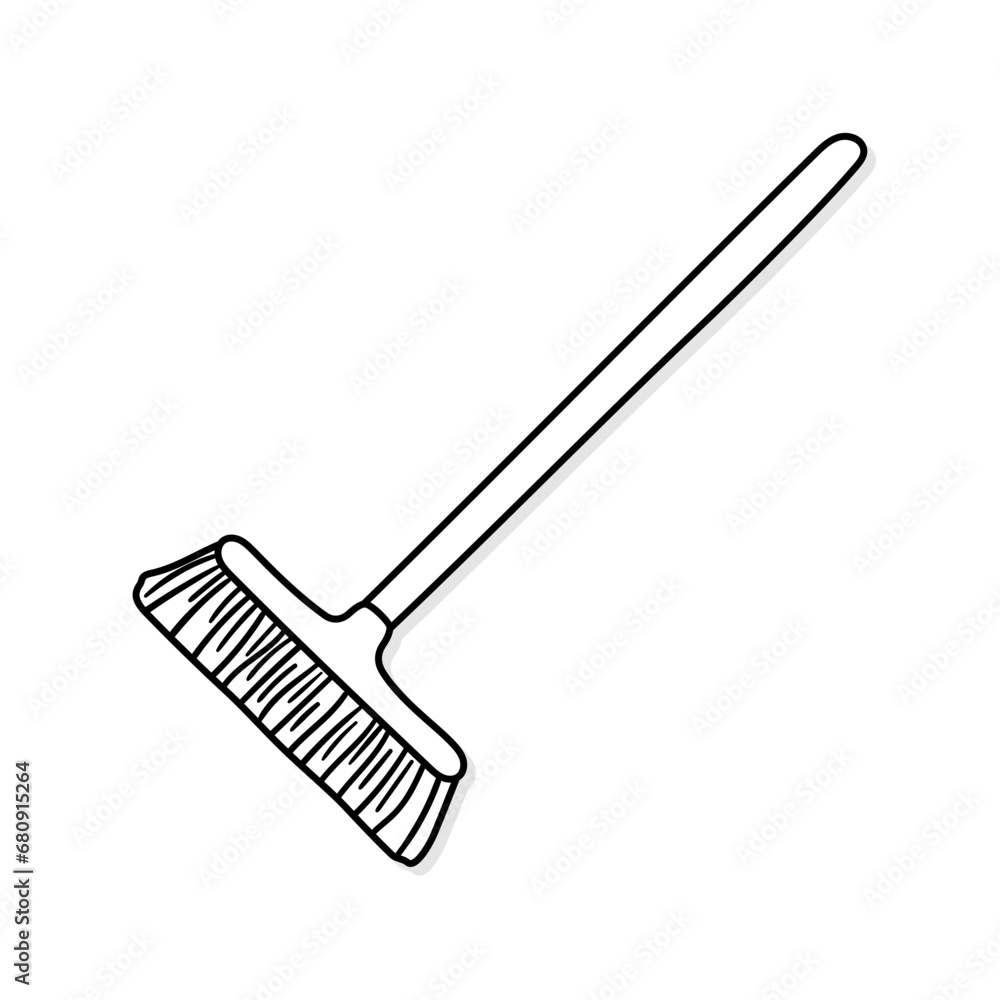 Broom vector icon in doodle style. Symbol in simple design. Cartoon object hand drawn isolated on white background. Broom vector icon in doodle style. Symbol in simple design. Cartoon object hand drawn isolated on white background.