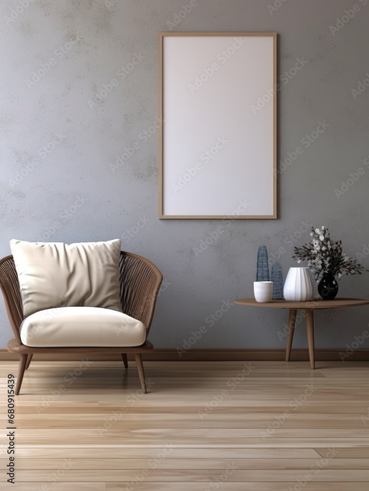 Modern Nordic style apartment with picture frame template Modern Nordic style apartment with picture frame template