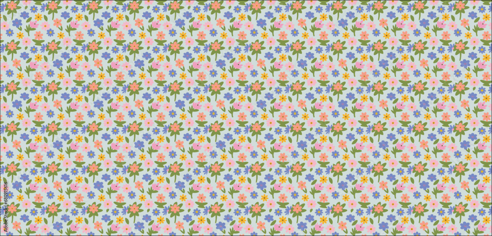 pattern with colorful ribbons, vector pattern Seamless pattern with flowers