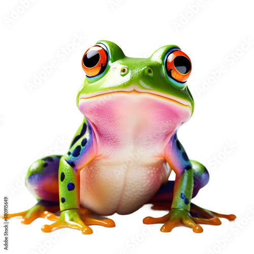 Vivid Tree Frog Poised Elegantly, High-Resolution Image Perfect for Print on Demand Products, Captivating Wildlife Subject for POD Apparel and Decor
