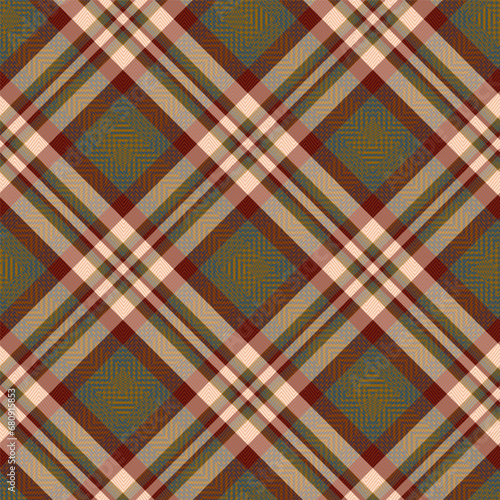 Diagonal Gingham Plaid Seamless Pattern ,United Tartan Check , Trendy Fashion Check Textures, Hipster Style Backgrounds. Timeless Elegance.