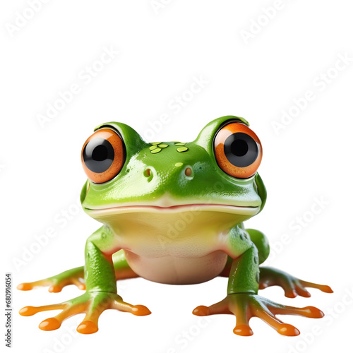 Vivid Tree Frog Poised Elegantly, High-Resolution Image Perfect for Print on Demand Products, Captivating Wildlife Subject for POD Apparel and Decor