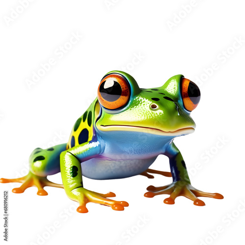 Vivid Tree Frog Poised Elegantly, High-Resolution Image Perfect for Print on Demand Products, Captivating Wildlife Subject for POD Apparel and Decor